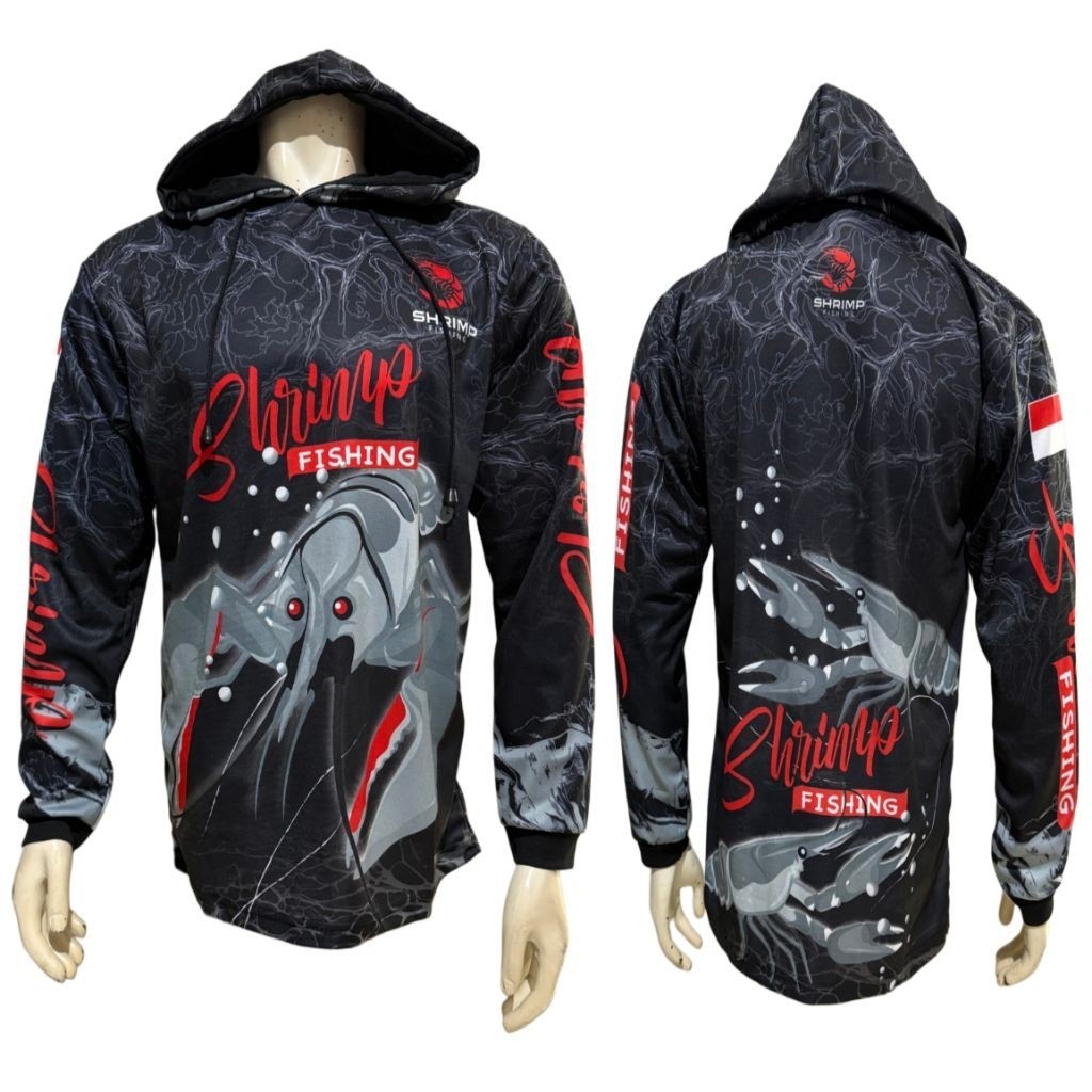 JERSEY FISHING/BAJU MANCING/ATASAN PRIA/JERSEY MOTIF UDANG/OLAHRAGA/OUTDOOR/SPORT