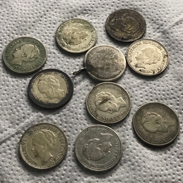 1/2 Golden koin perak asli belanda