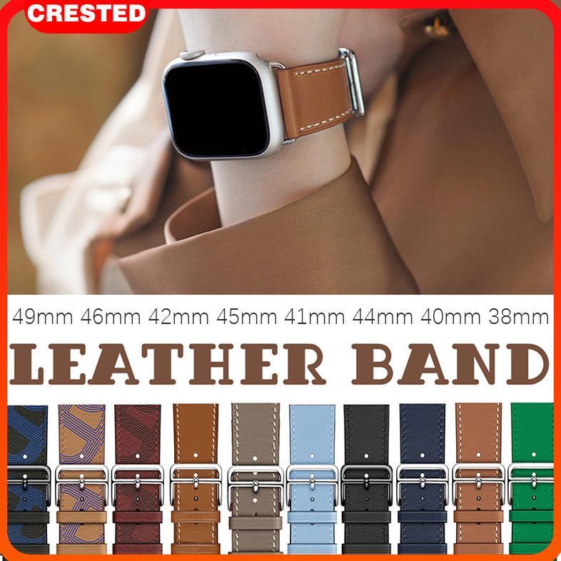 Original Leather Strap Band For Apple Watch Ultra 3 2/Ultra 49 Series 11 10 9 8 7 Se 3 45Mm 41 46 44