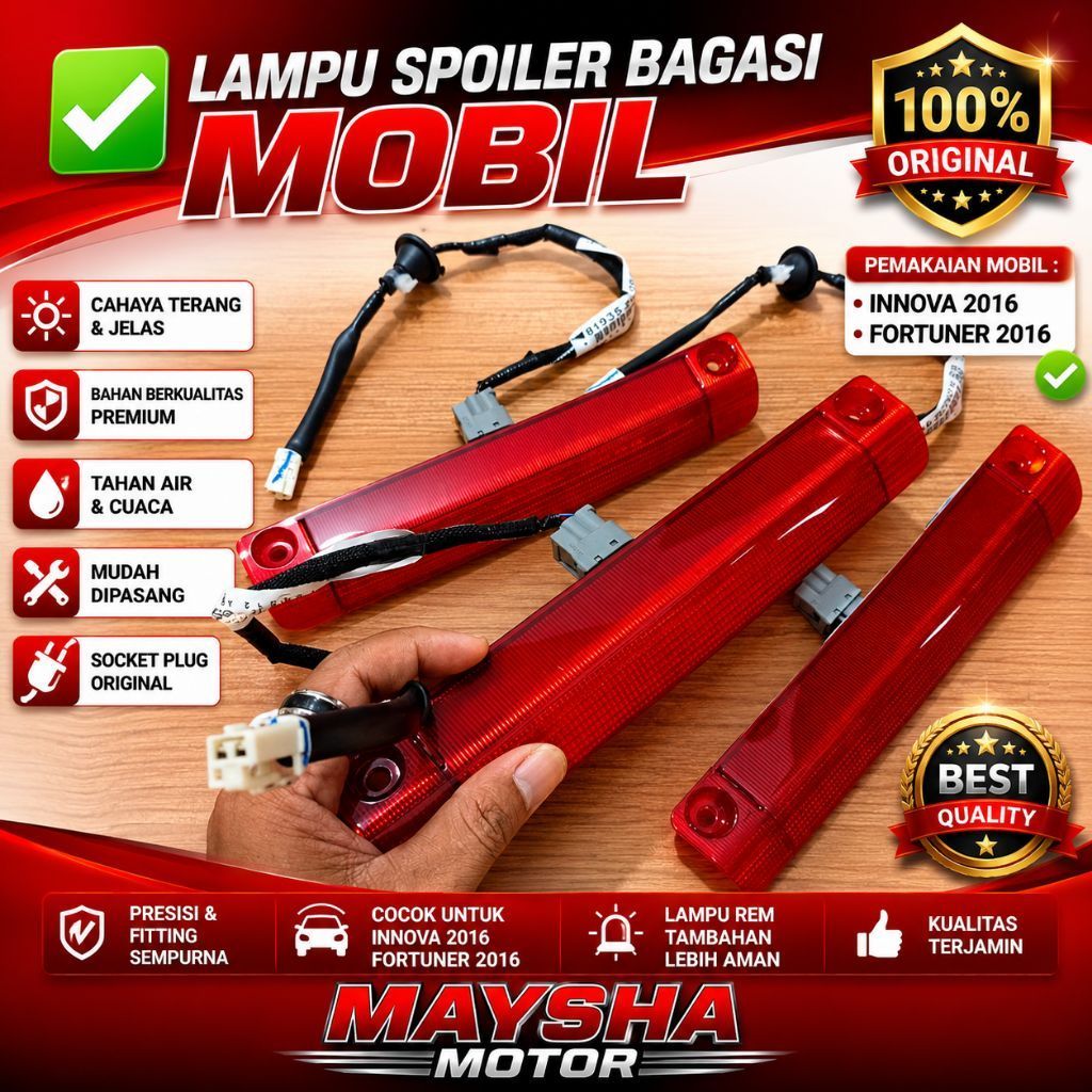 Lampu spoiler bagasi belakang mobil AVANZA-XENIA 2003-2011 INNOVA 2004-2015 FORTUNER 2016 Harga 1pcs