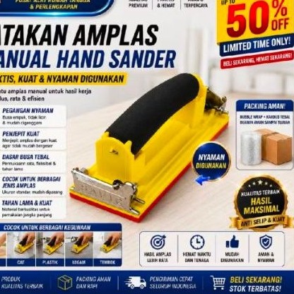 Alat Amplas Manual Pegangan Plastik Nyaman - Warna Acak