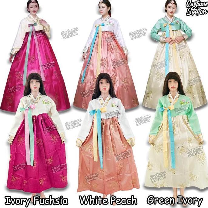 Kostum Hanbok / Costume Tradisional Negara Korea wanita cewe dewasa