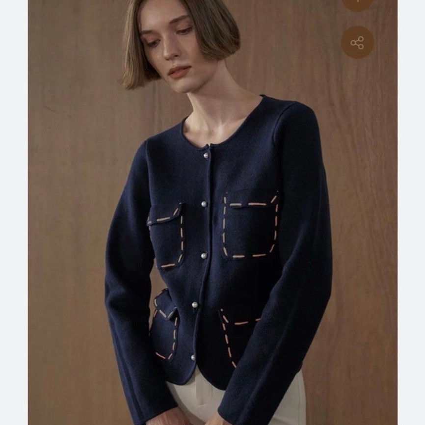 Duma - Bahia Outer in Navy (Store Exclusive) (Preloved) // cardigan luar navy