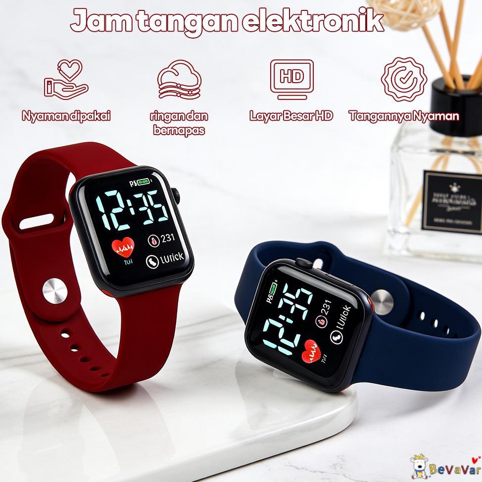 Limited Bevavar Jam Tangan Led Digital Jam Tangan Karet Led Tahan Air Jam Tangan Anak Cowok Cewek Di