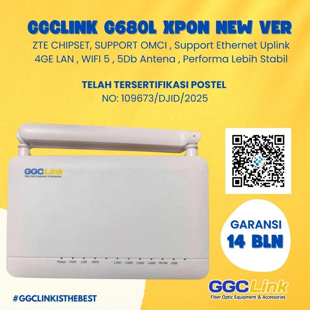 ONT XPON DUALBAND GGCLink G680L NEW , XPON GPON EPON ONU DUALBAND