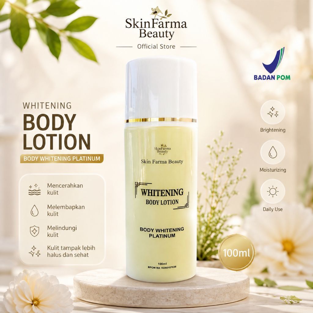 [SkinFarmaBeuaty] HB BODY WHITENING PLATINUM BODY LOTION BPOM
