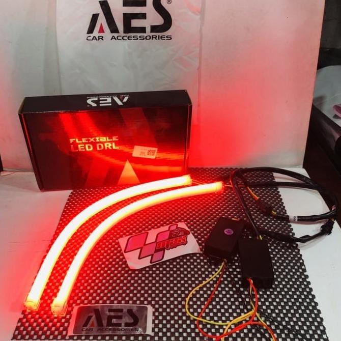 Lampu alis AES SPYDER DRL 2 mode sein running 30cm