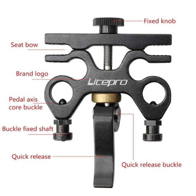 Promo Litepro Holder Pedal QR Buckle Bracket Tempat Pedal Seli Hitam Diskon