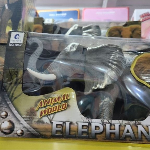 MAINAN ANAK GAJAH/ MINIATUR GAJAH ANIMAL WORLD ELEPHANT / GAJAH DUS 1042/ANIMAL FIGURE/ Elephant 3D