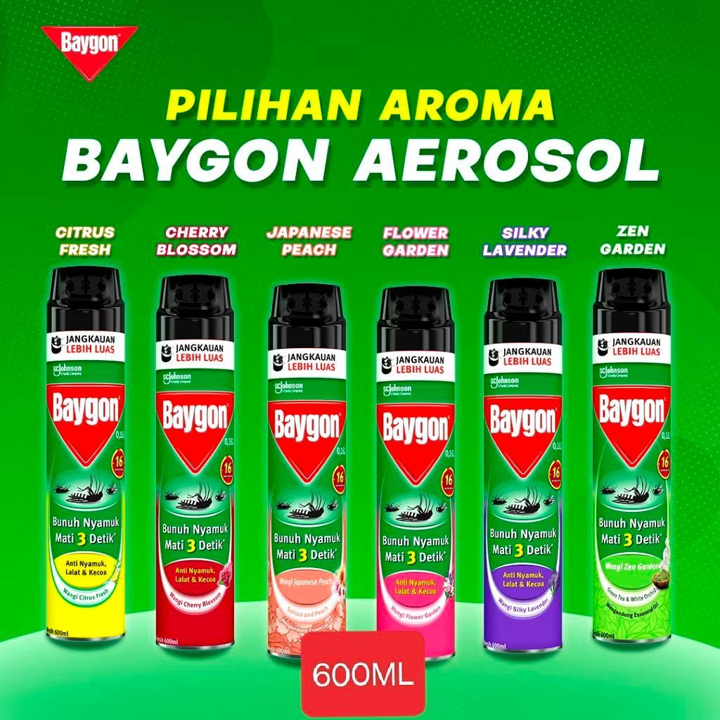 Baygon aerosol 600ml | baygon anti nyamuk 600ml
