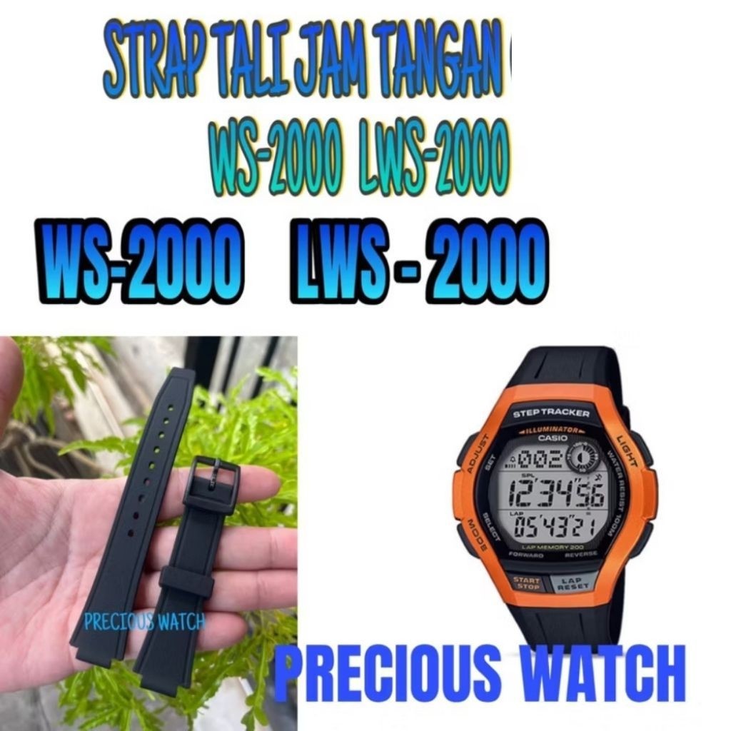 STRAP TALI PENGGANTI JAM TANGAN  WS-2000H WS2000H  WS 2000H LWS-2000 LWS 2000 LWS2000 digital rubber
