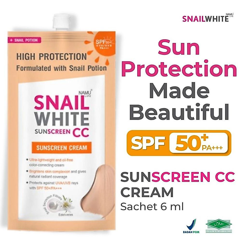 Snailwhite - Sunscreen CC Cream Whitening Sachet Thailand Perlindungan Sinar Matahari With Snail Pot