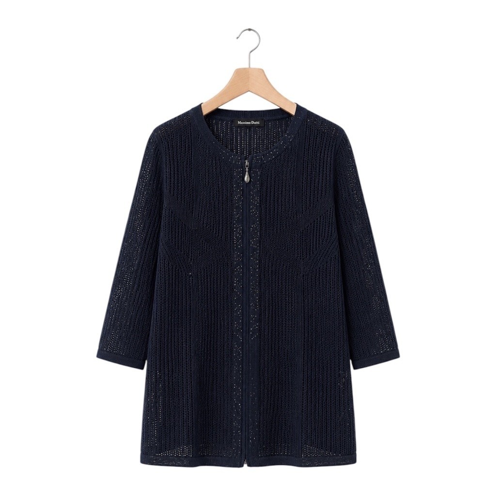 (S) Jacket Zipper Knit Massimo Dutti New