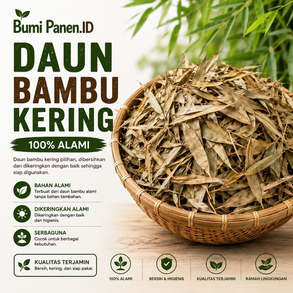 Daun bambu kering untuk kompos tanaman