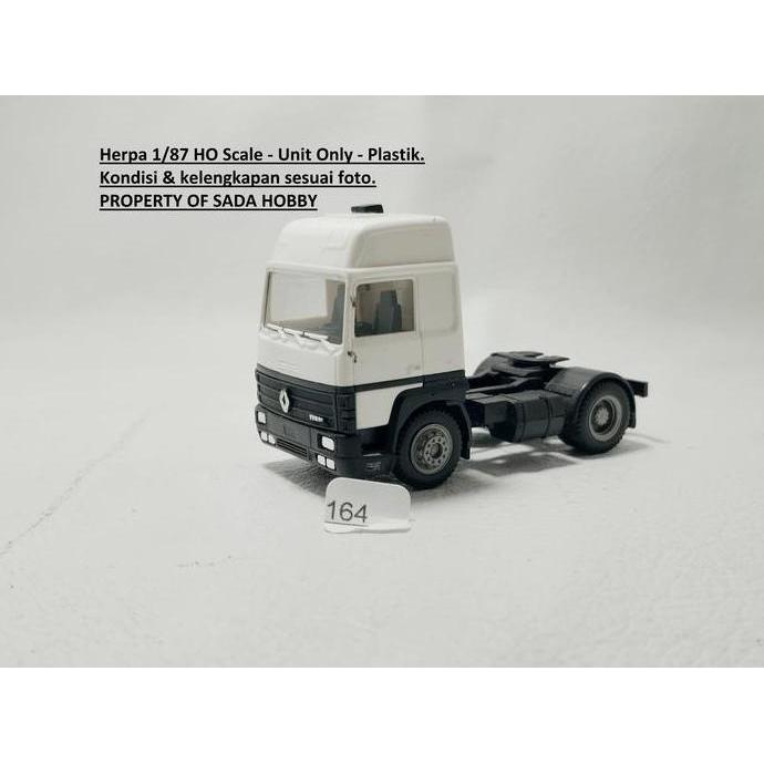 MINIATUR TRUK HERPA 1/87 RENAULT R390 TRACTOR HEAD TRUCK PUTIH HO SCALE UNIT ONLY HS99