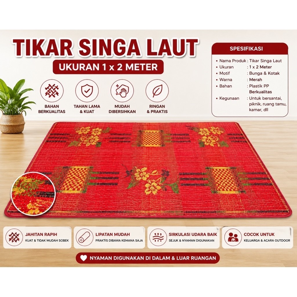 TIKAR SINGA LAUT 1X2 / TIKAR PLASTIK 1X2 / TIKAR SINGA LAUT /  SINGA LAUT 1X2 / KARPET SINGA LAUT / 