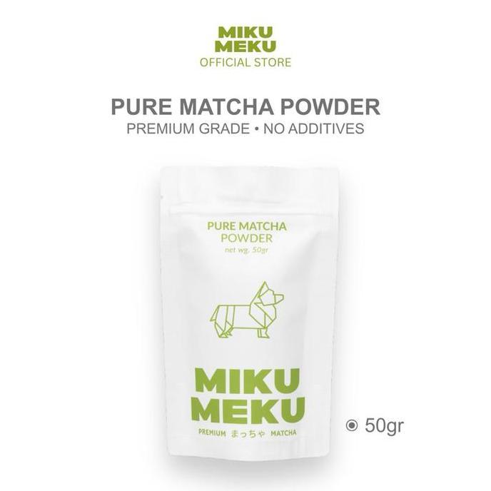 Premium Pure Matcha Powder 50g - 100% Pure Japanese Matcha Powder by Miku Meku Matcha teh hijau