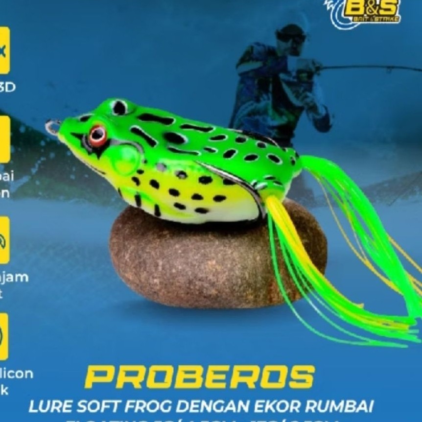 Proberos Soft Frog Lure Floating Double Hook