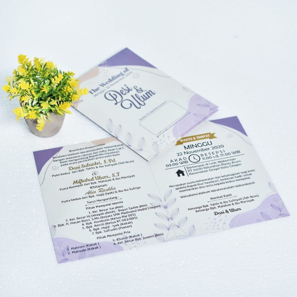 Undangan Pernikahan Portrait Set | Full Color | Art Carton | Custom Elegan