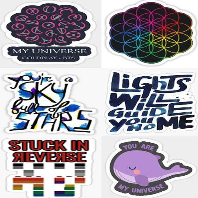 STICKER COLDPLAY ART FBBOOK