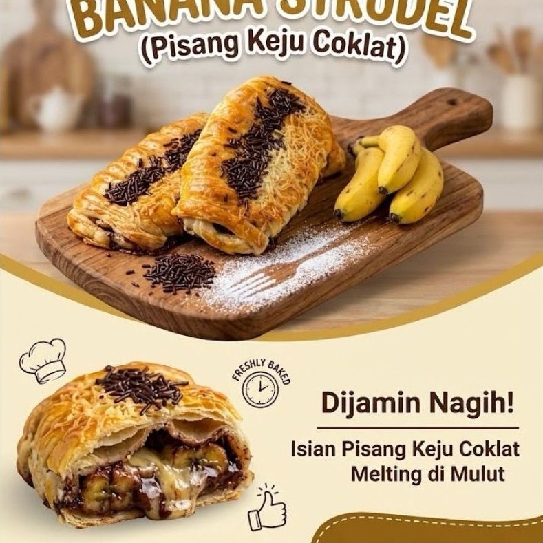 Banana Strudel Choco Banana Strudel Coco Cheese Banana Pastry