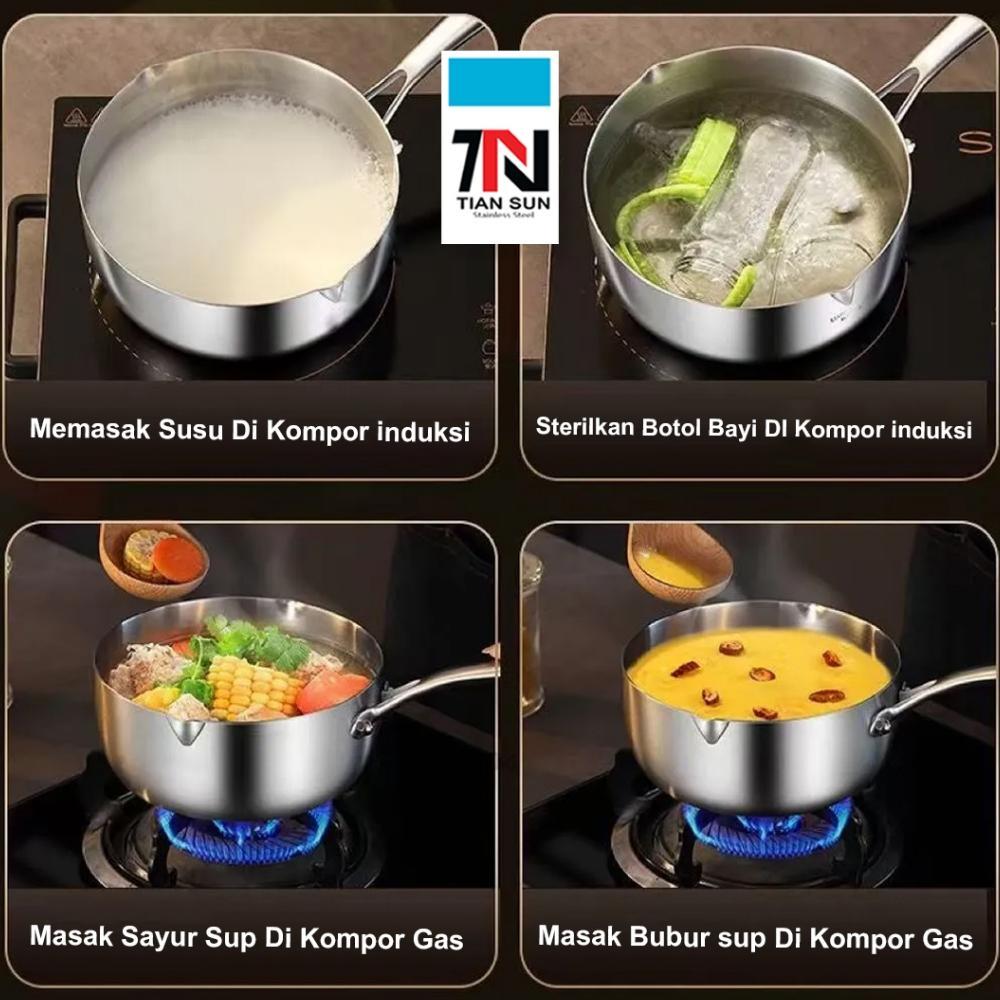 promo tian sun panci frypan 18cm/20cm/22 stainless sus304 panci susu/panci masak indomie/japanese co
