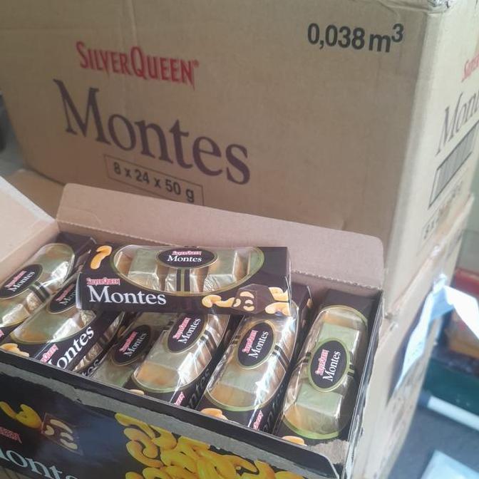 SILVERQUEEN MONTES 1 KARTON DUS ISI 8 X 24 PCS X 50GRAM, SILVER QUEEN Chocolate Cokelat