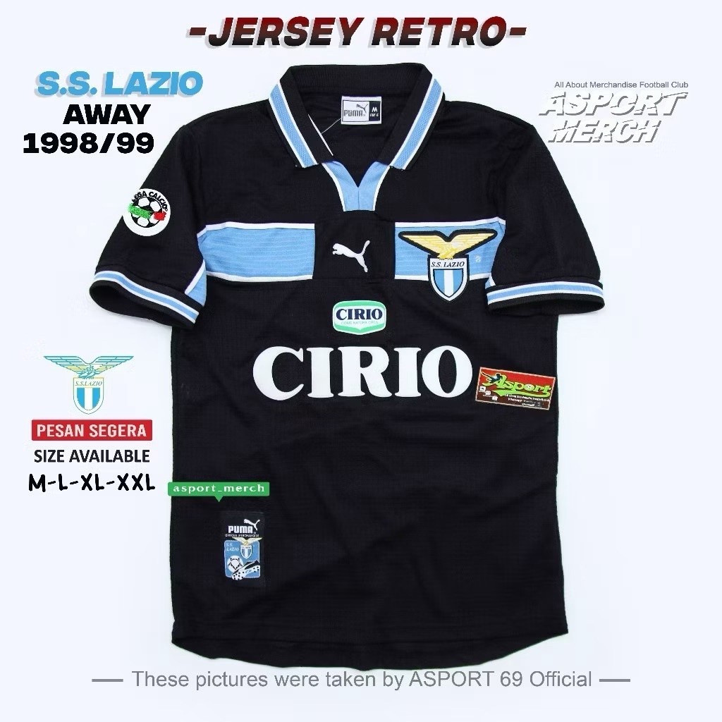 JERSEY LAZIO RETRO AWAY 1998 1999