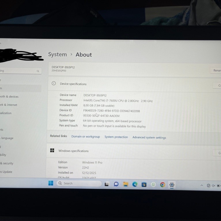 Lenovo Thinkpad T470 I7 gen 7