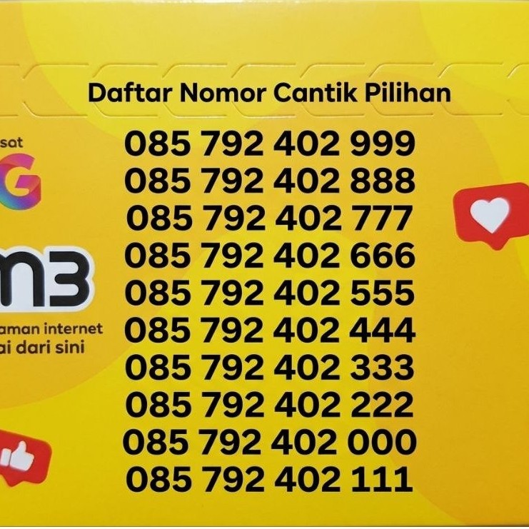 NO CANTIK INDOSAT 402 ekor