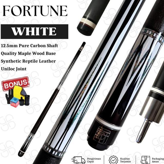 Stick Billiard Carbon Fiber Pure Fortune Cue White | Stick Bilyar Carbon - Ryto Billiard
