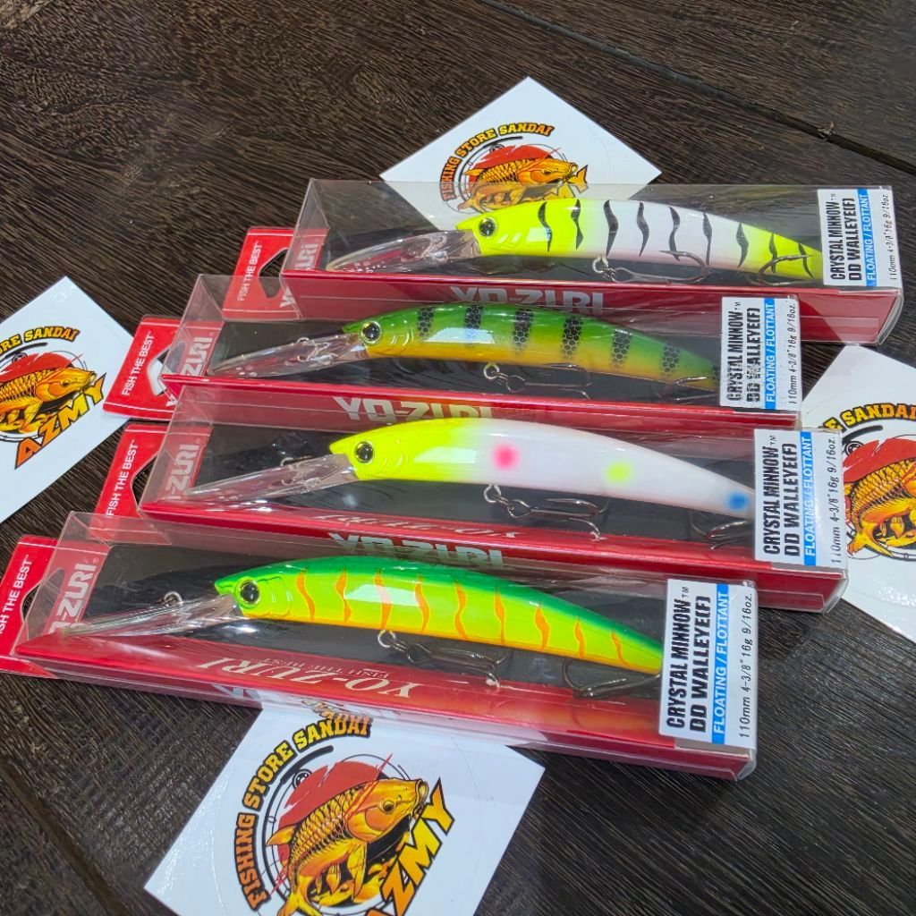 Umpan Minnow Yozuri Crystal Minnow Deep Diver 110 Walleye