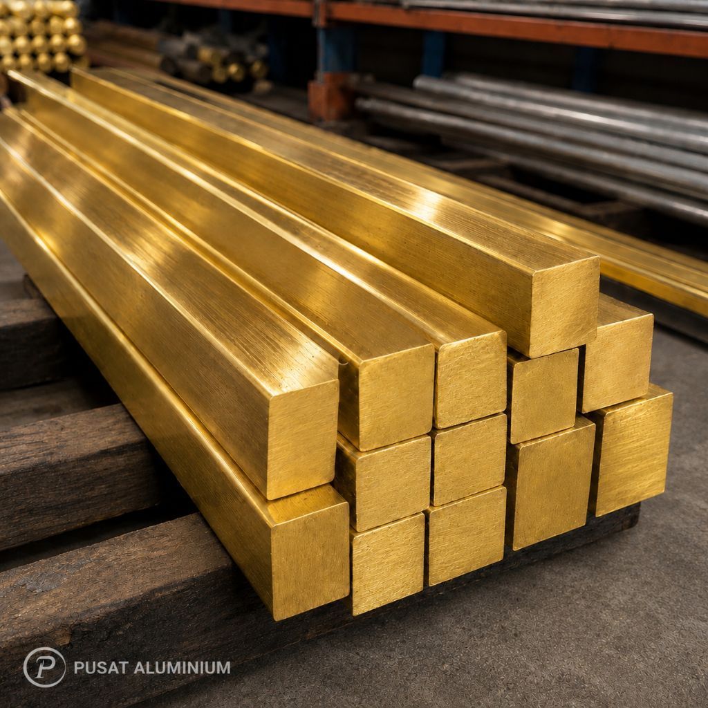 As kuningan 16mm x 16mm x 100mm | As kotak kuningan
