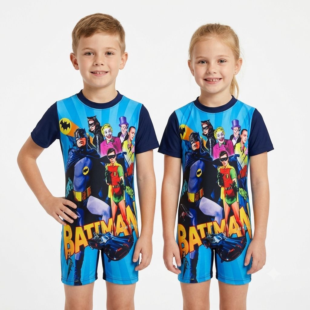 CHIODA 7296 Baju Renang Anak Tangan Pendek Biru Batman