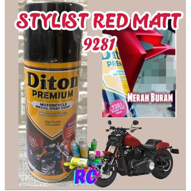 Cat Pilox Diton Premium Stylist Red Matt 9281 400cc matte merah doff