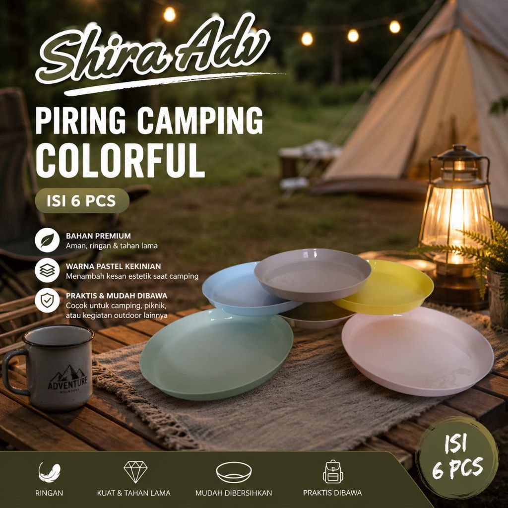 Piring Susun Camping Piknik Set 6 cs