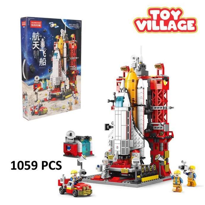 Toy Village Mainan Anak Block Spaceship Bricks Edukasi Mainan Building Block Pesawat Roket Model Mai