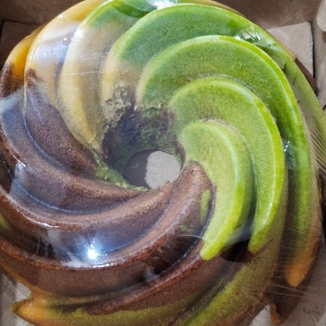 Marmer cake Pandan Cokelat Vanila