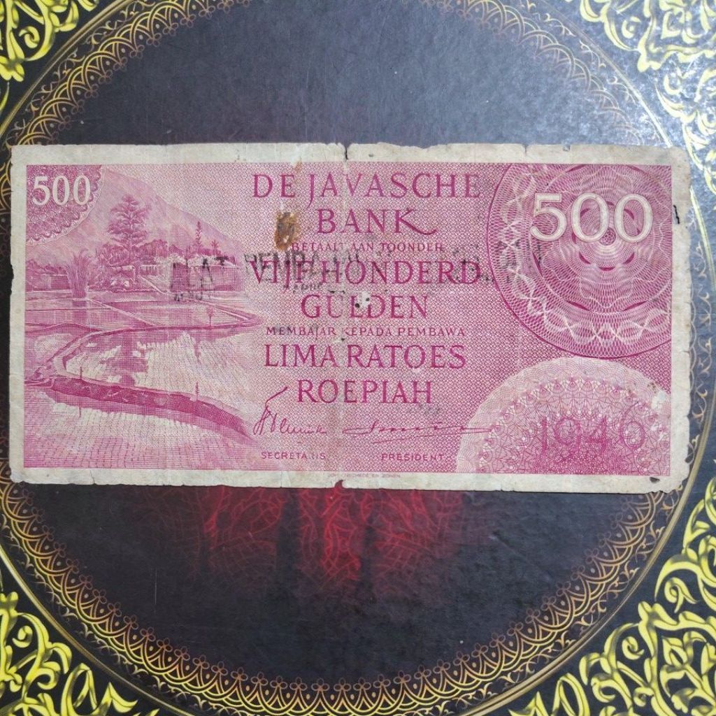 Uang De Javasche Bank seri Federal 500 gulden 1946 fine