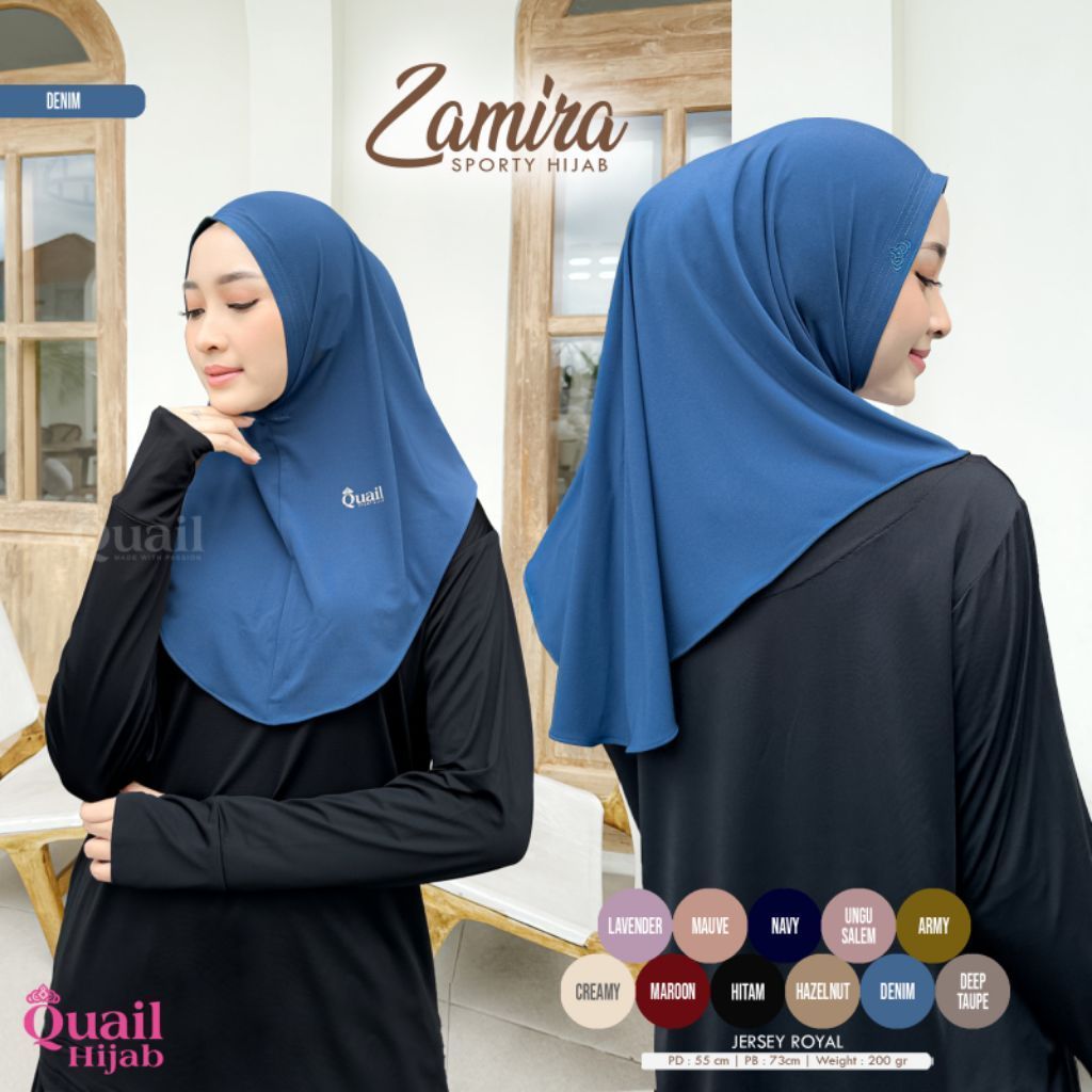 Zamira Sport Hijab ori Quail / Jilbab Olahraga