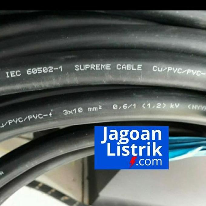 BEBAS ONGKIR - Kabel Listrik Serabut NYYHY 3x10 Supreme Ecer per meter NYYHY 3x10 Hitam
