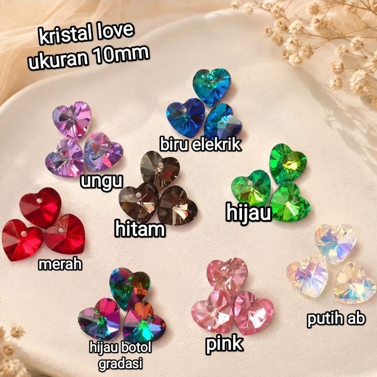 6pcs kristal love 10mm/kristal Swarovski