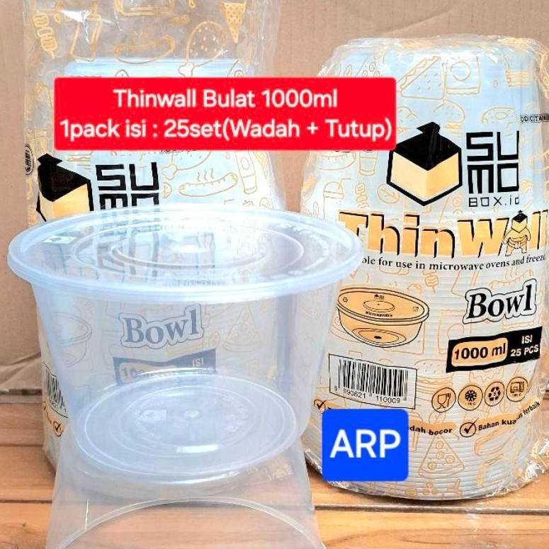 Thinwall 1000ml BULAT SMBOX/THINWALL 1000ML Bulat  SMBOX Bagus
