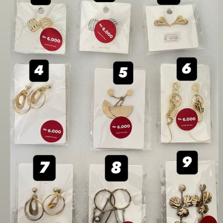 Miniso Accesories Anting Kalung Anti Karat Miniso Anting Aesthetic Original