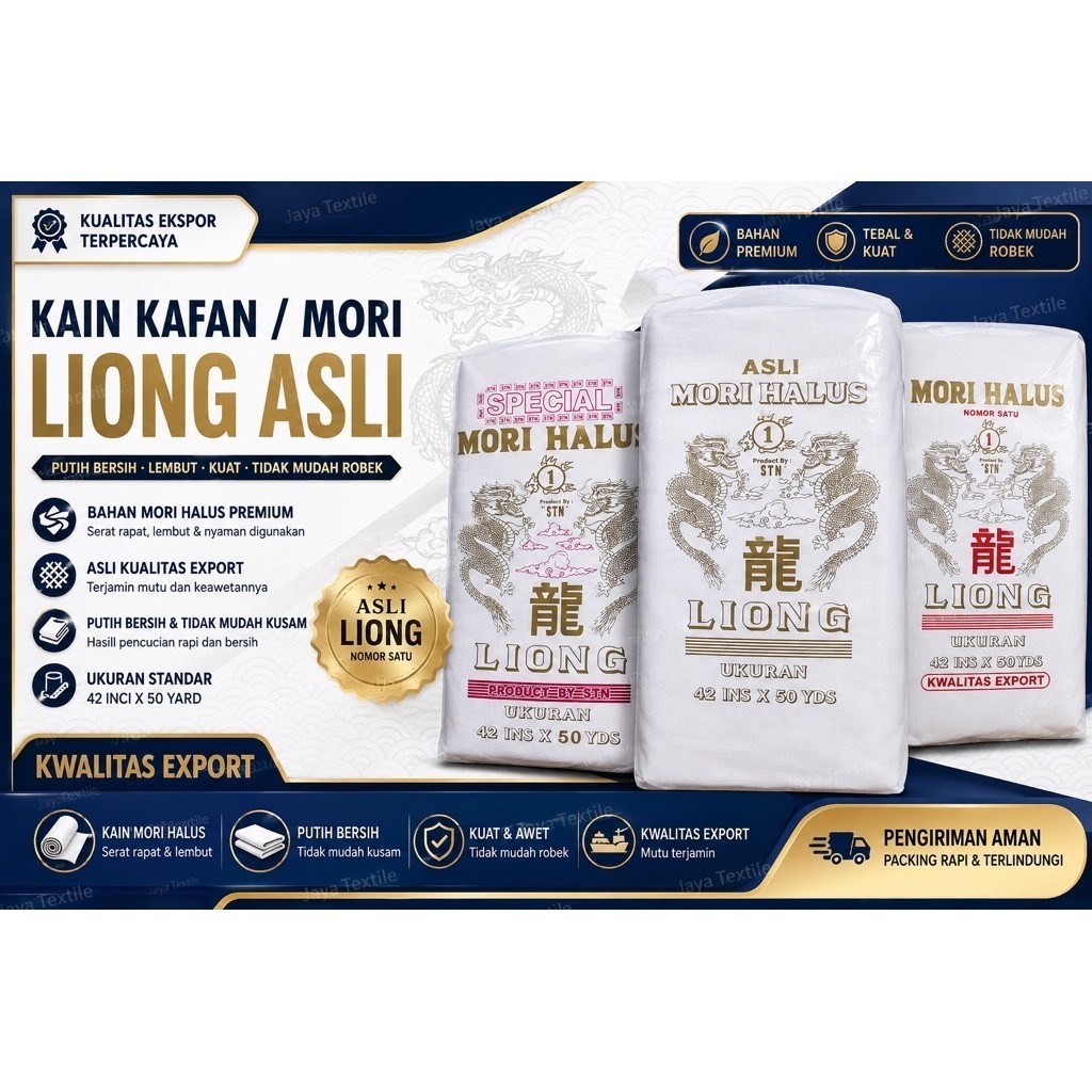 kain mori kafan Liong STN halus #mori harga roll