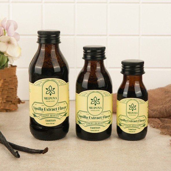 Melpona Vanilla Extract Flavor Organik Ekstrak Vanili Murni Halal Certified Non Alcohol Naturaly