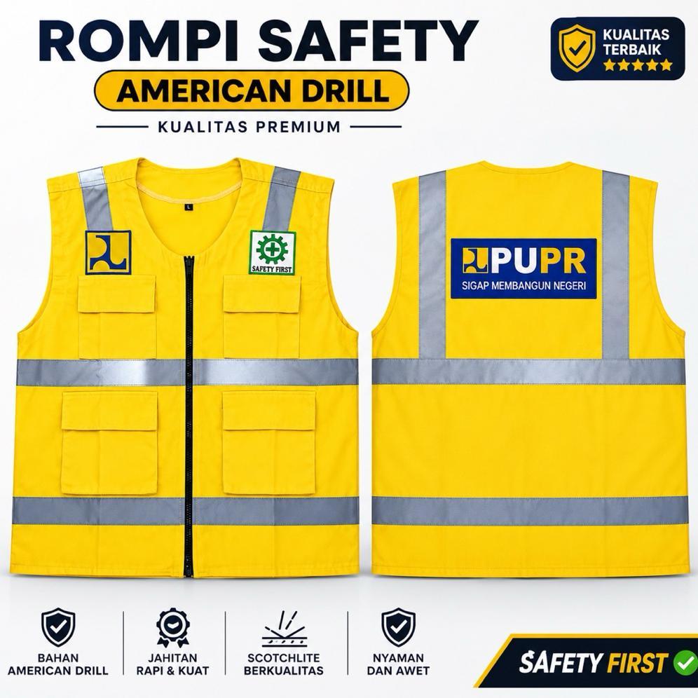 Rompi Safety Pupr Rompi Pu Kuning American Drill