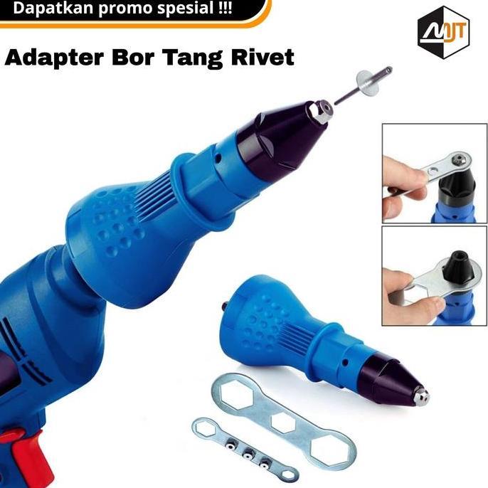 Ovanjava.Grosir - Tang Rivet Gun Elektrik Adaptor Mesin Bor Rivet Gun Free Paku Rivet