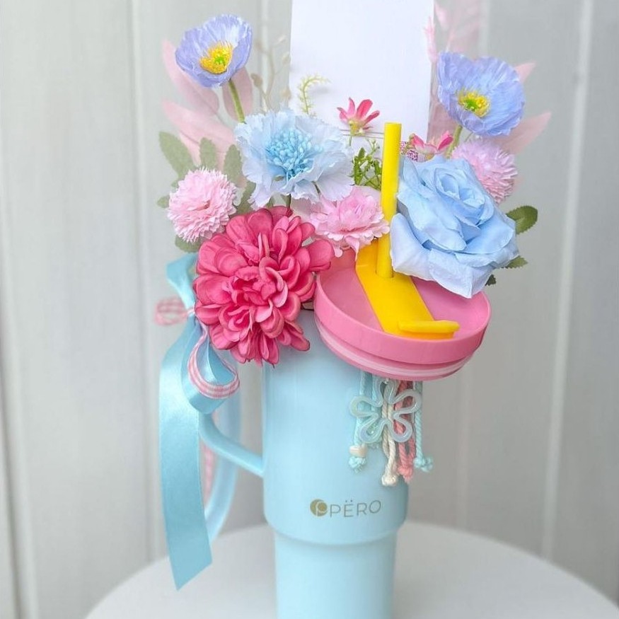 TUMBLER BOUQUET "PERO (GUZEL)" / BUKET BUNGA TUMBLER / TUMBLER HIAS BUNGA / BUKET BUNGA / BUKET WISU