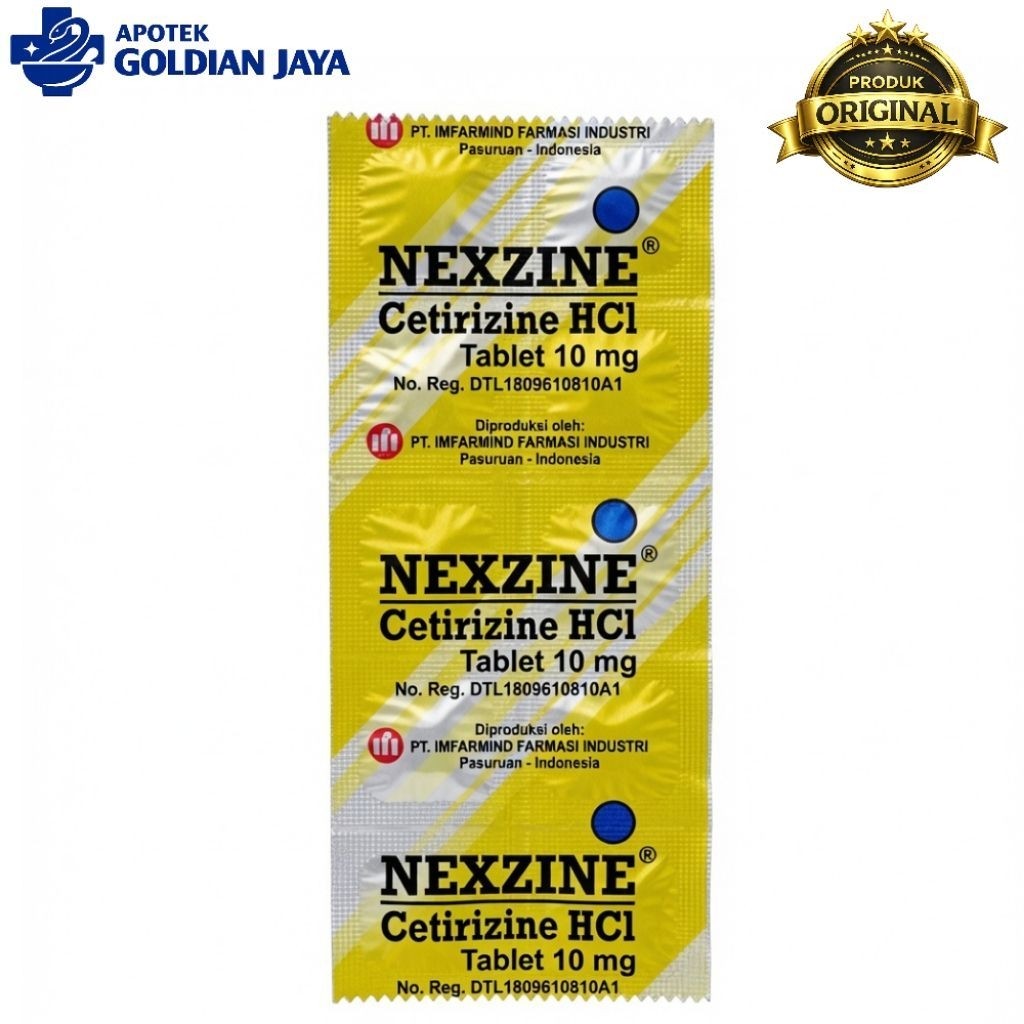 NEXZINE Cetirizine - Obat Gatal Alergi Biduran Pilek Alergi Ruam Kulit & Bersin